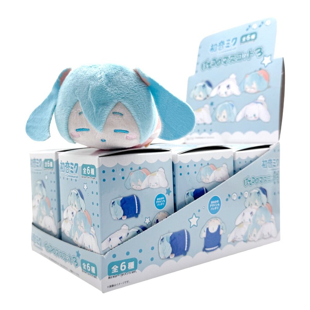 Sanrio Cinnamoroll x Hatsune Miku Potekoro V3 Plush Mascot -6PC Blind Box (FULL)